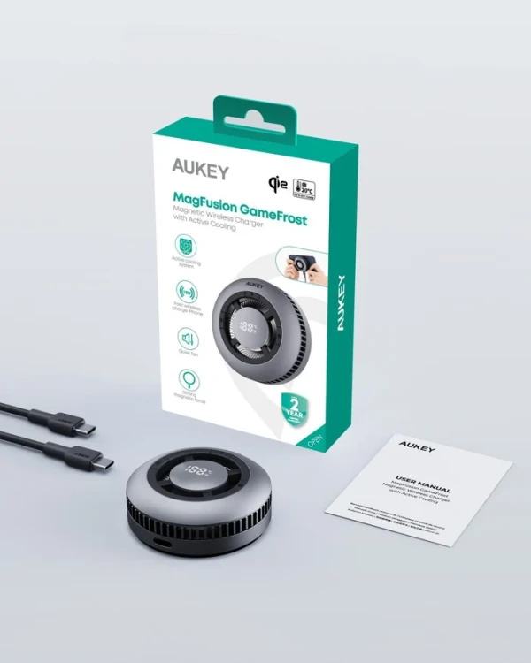 AUKEY MagFusion GameFrost LC-G10 Qi2 punjač 15 W sa hlađenjem