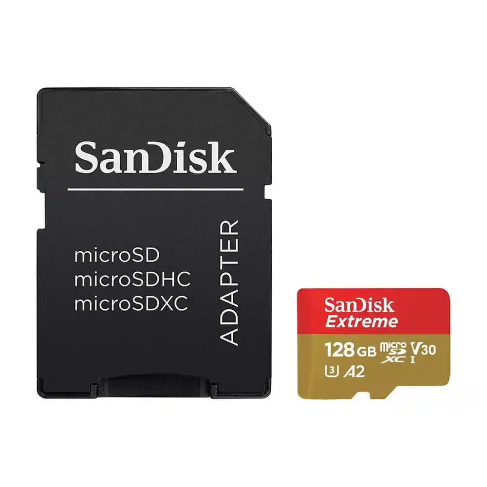 SanDisk Extreme microSDXC 128 GB UHS-I A2 V30 kartica sa SD adapterom