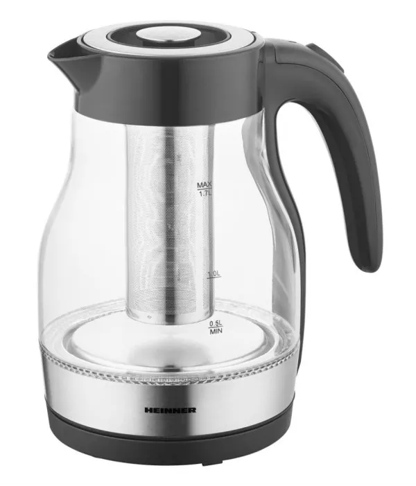 Heinner HEK-TF2200GBK stakleno kuvalo za vodu i čaj, 1,7 l