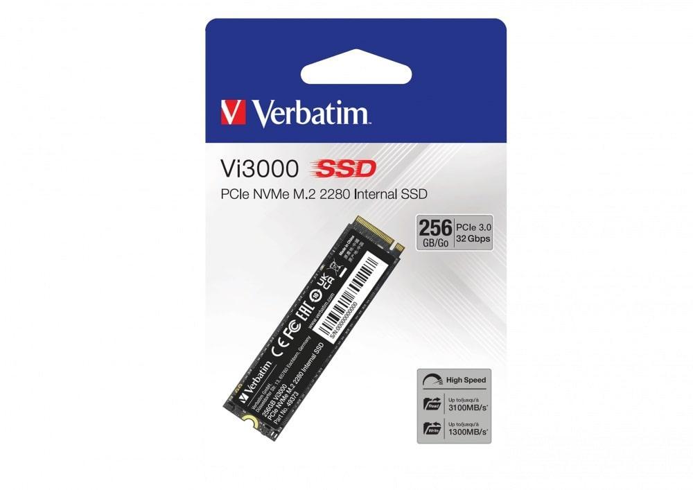 Verbatim Vi3000 256 GB M.2 2280 NVMe PCIe 3.0 x4 SSD, 3100/1300 MB/s