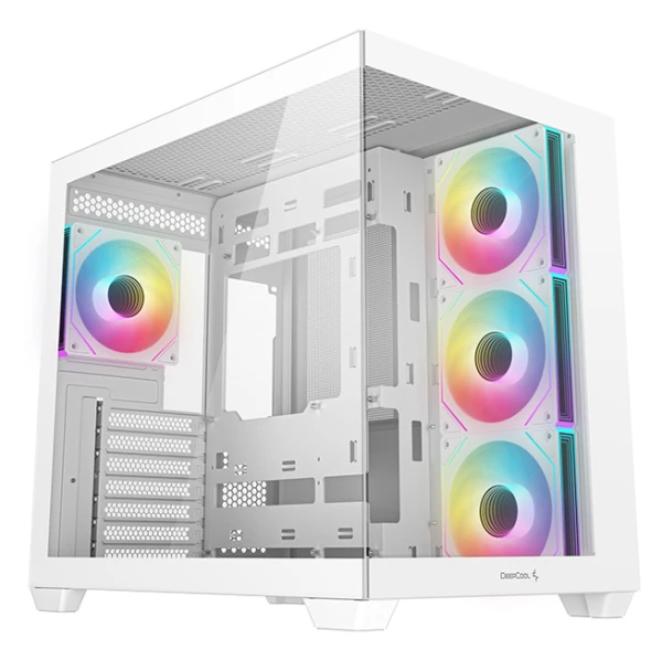 DeepCool CG530 4F WH R-CG530-WHADA4-G-1 belo panoramsko ATX kućište sa 4 ARGB ventilatora