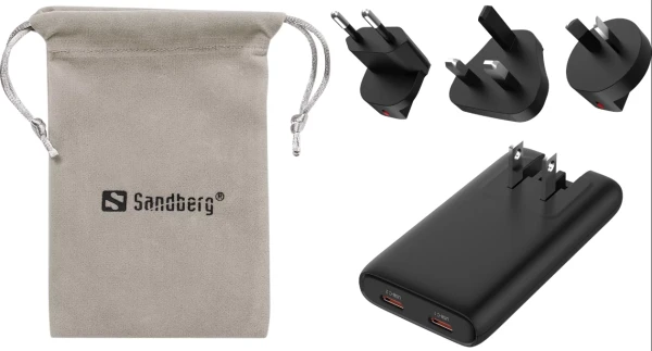 Sandberg 4in1 TravelCharger 441-77, 65 W, putni USB-C punjač sa adapterima