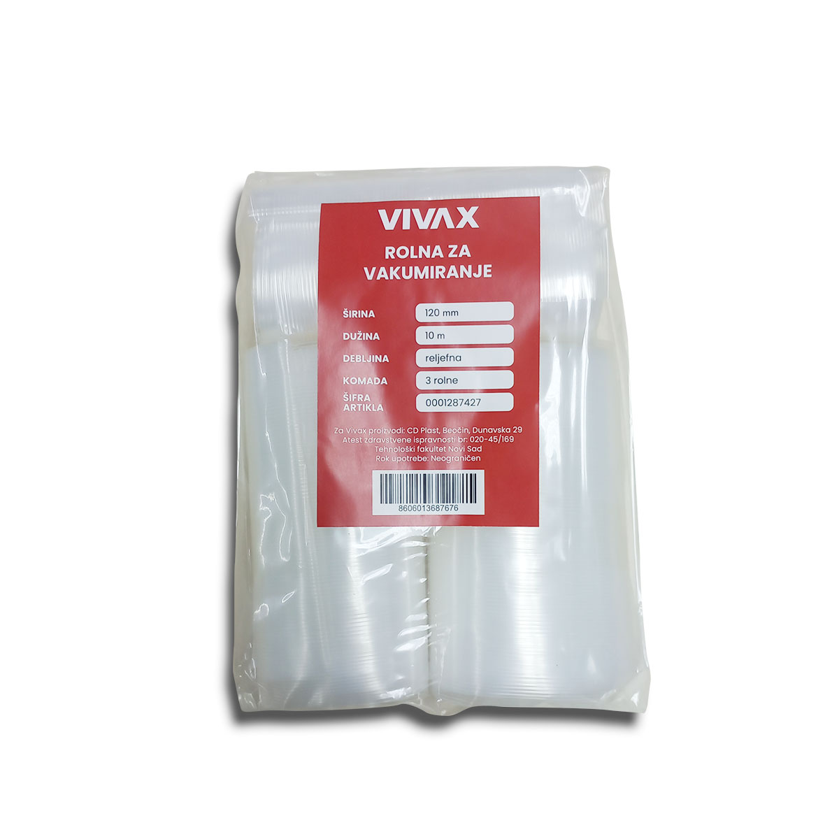 VIVAX HOME rolne za vakuumiranje 120 mm × 10 m, 3 kom