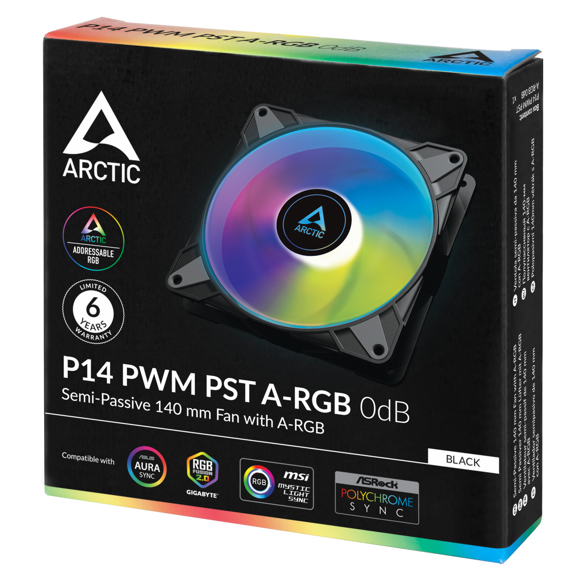 ARCTIC P14 PWM PST A-RGB crni ventilator 140 mm