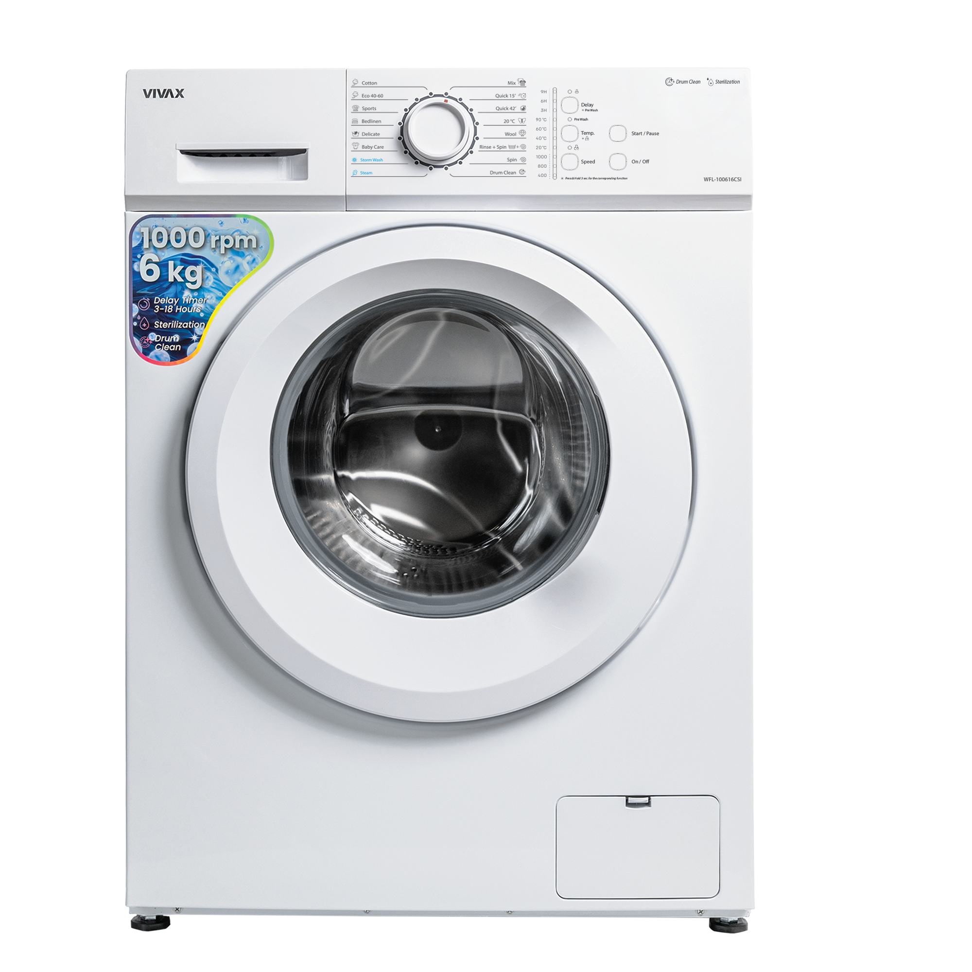 Vivax WFL-100616CSI veš mašina 6 kg, 1000 o/min