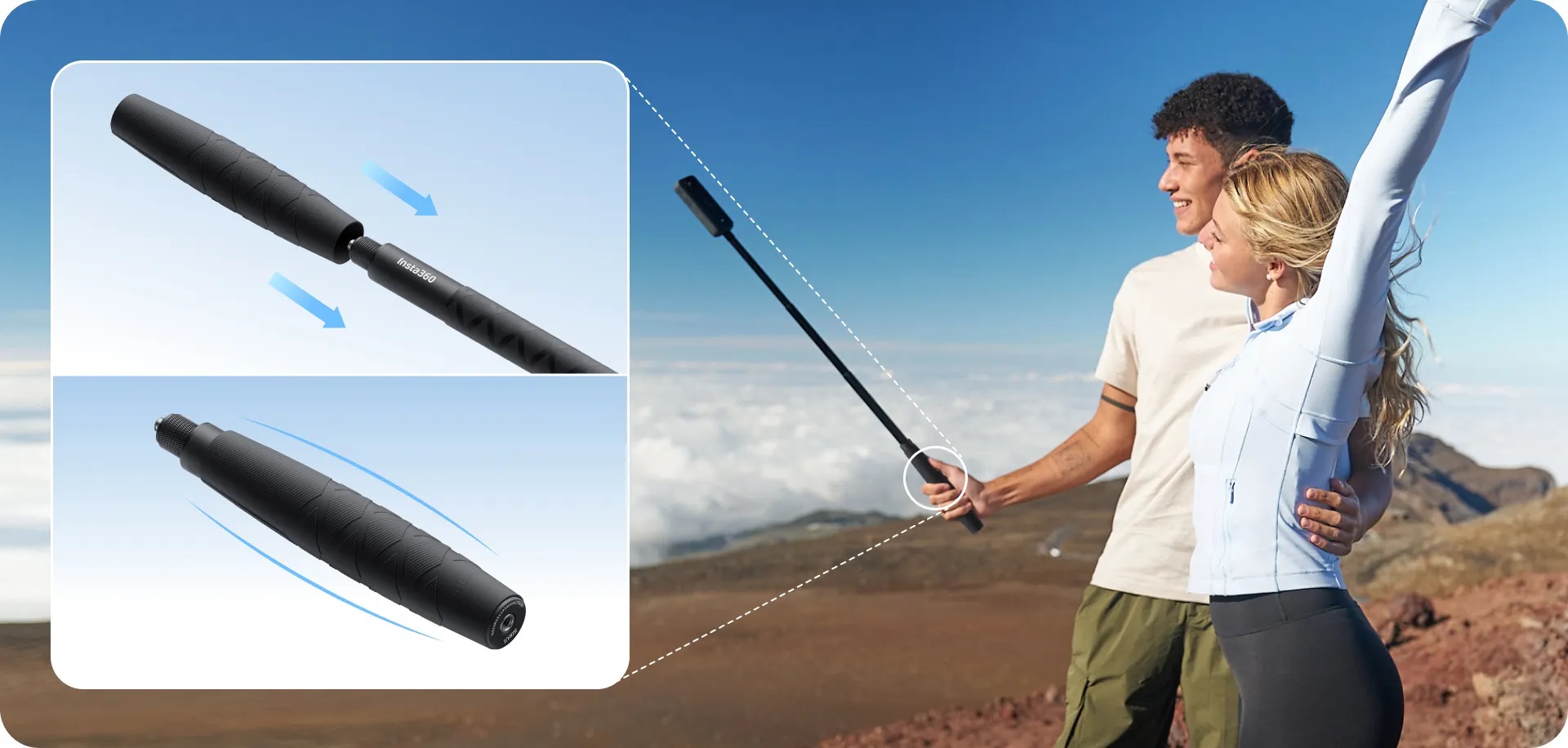 Insta360 nevidljivi selfie štap od 85 cm sa rukavom za držanje