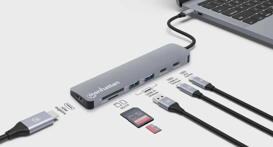 Manhattan 7-u-1 USB-C dock sa 4K HDMI i Power Delivery do 100 W
