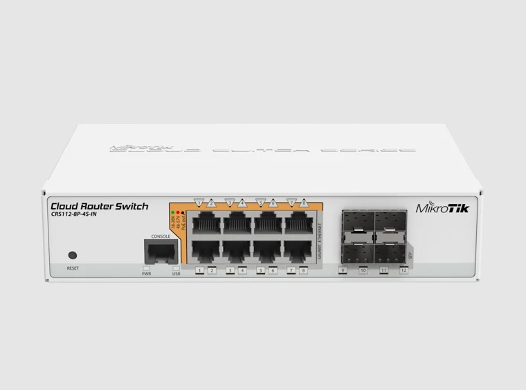 MikroTik CRS112-8P-4S-IN Cloud Router PoE svič