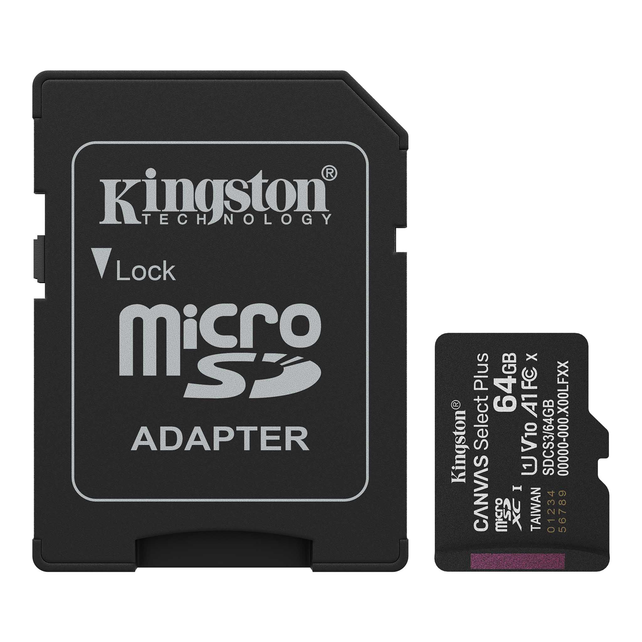 Kingston Canvas Select Plus Gen3 64GB microSDXC kartica 100MB/s sa SD adapterom