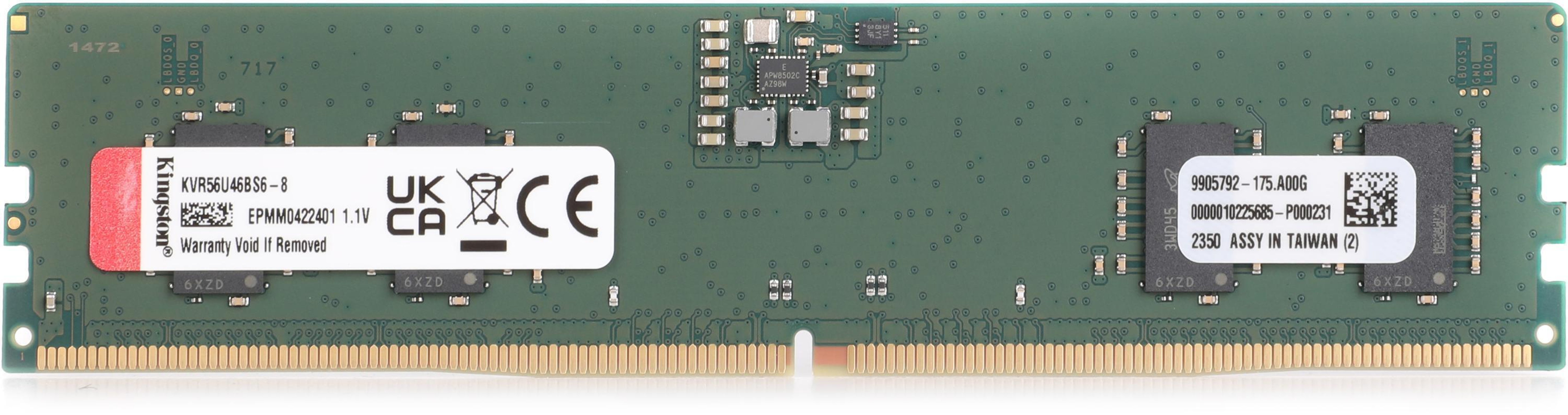 Kingston ValueRAM KVR56U46BS6-8 DDR5 8 GB 5600 MT/s UDIMM