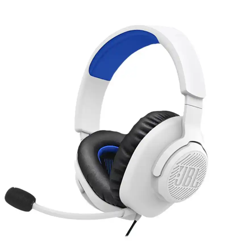 JBL Quantum 100P belo-plave gejmerske slušalice sa mikrofonom