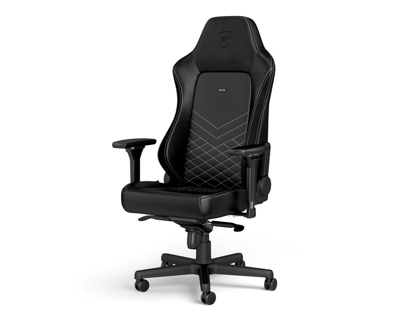 noblechairs HERO gejmerska stolica crna i platinasto bela