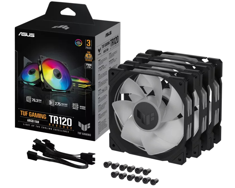 ASUS TUF Gaming TR120 ARGB Reverse Black 3-pack ventilatora za kućište