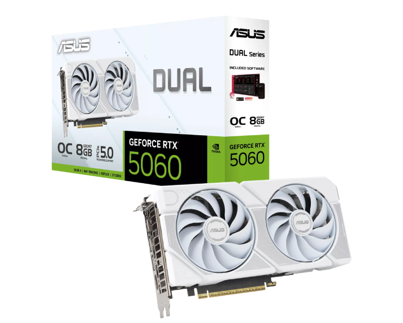 ASUS Dual GeForce RTX 5060 White OC Edition 8GB GDDR7 grafička kartica