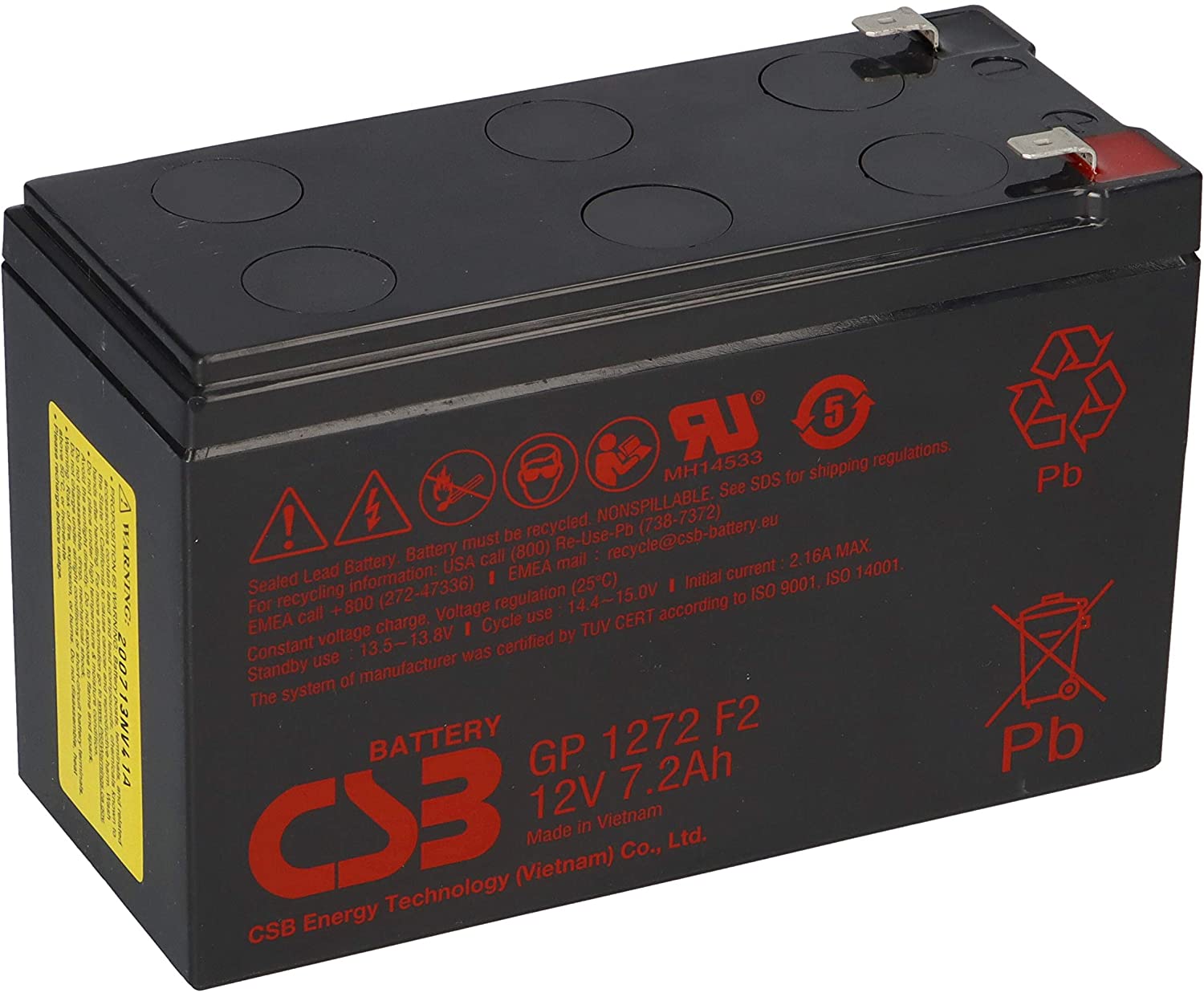 CSB GP1272 F2 AGM akumulator 12 V 7,2 Ah