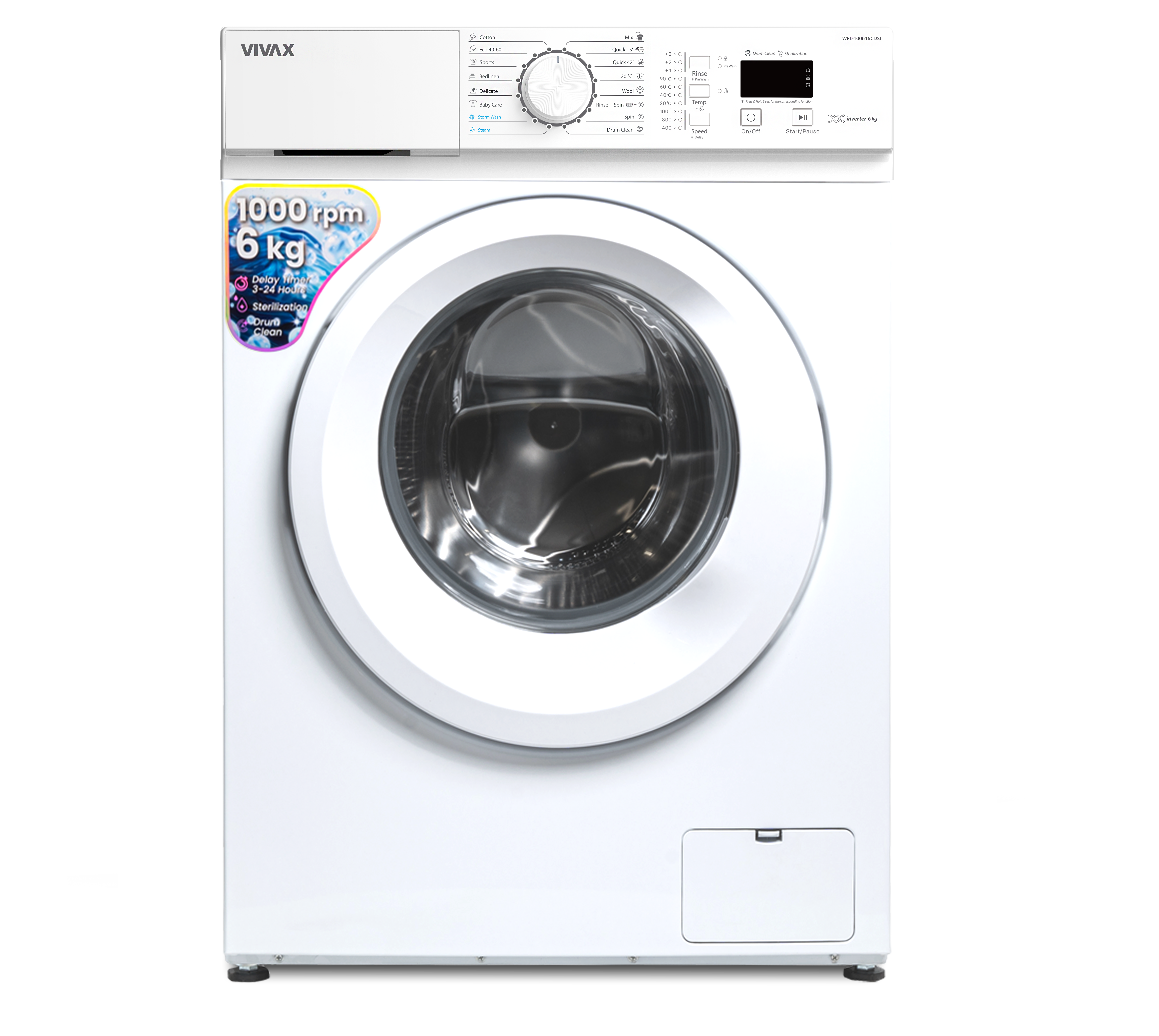VIVAX HOME WFL-100616CDSI veš mašina, 6 kg, 1000 o/min