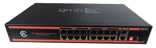 Gembird POE-FS1018PS1 PoE+ mrežni switch, 16 PoE portova