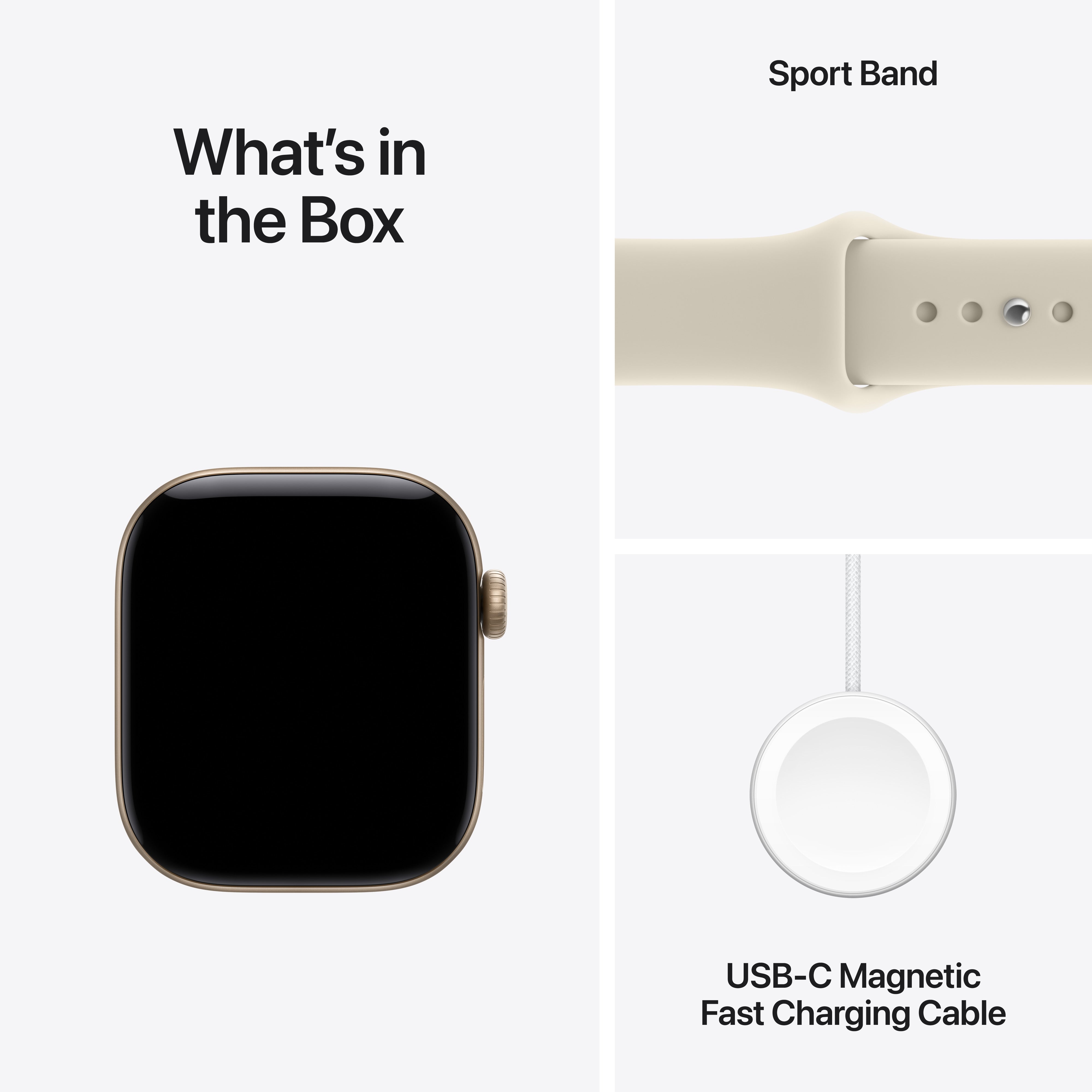 Apple Watch Series 12 GPS + Cellular 42 mm, Light Gold, Sand Sport Band S/M