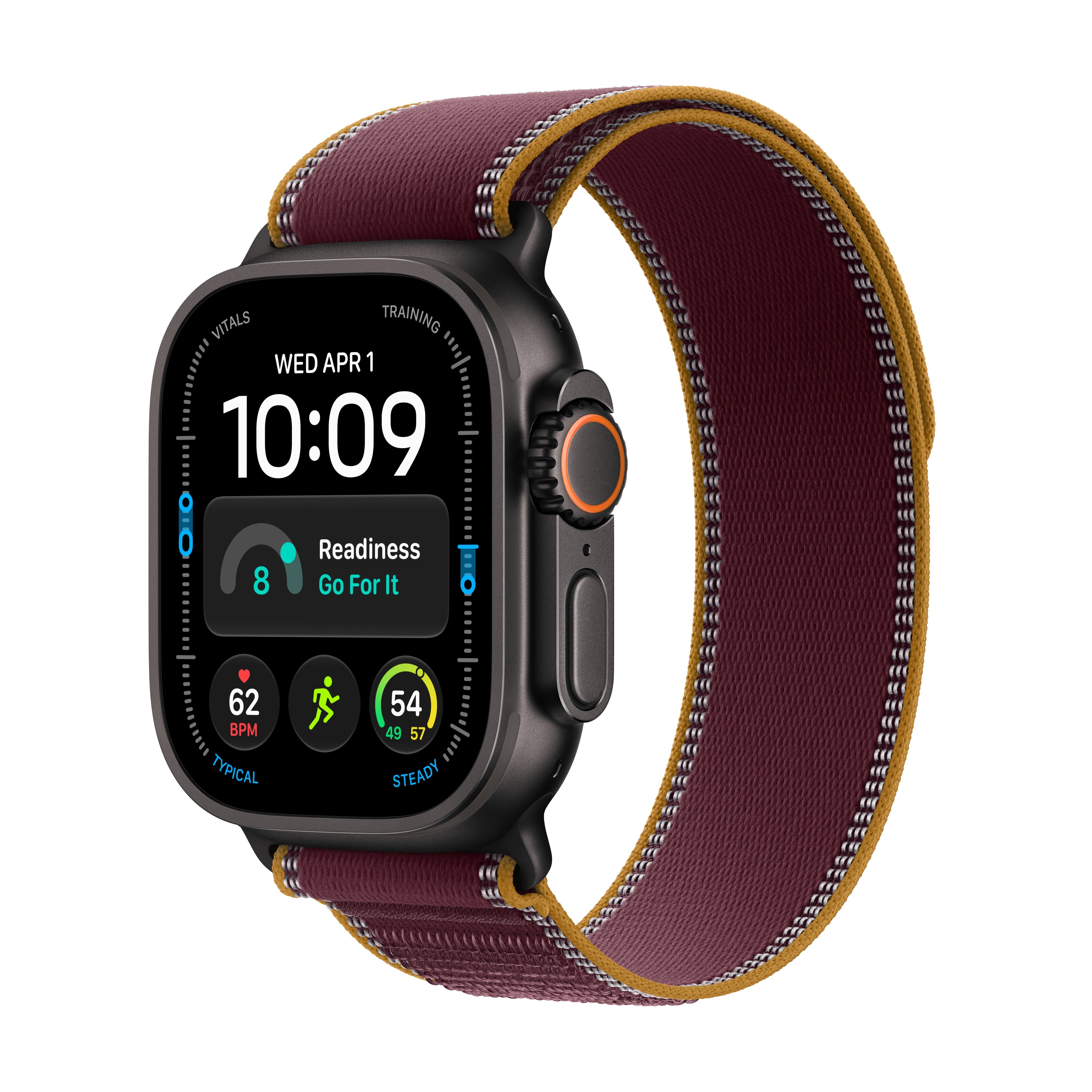 Apple Watch Ultra 4 GPS + Cellular 49 mm crni titanijum sa Burgundy Trail Loop narukvicom S/M