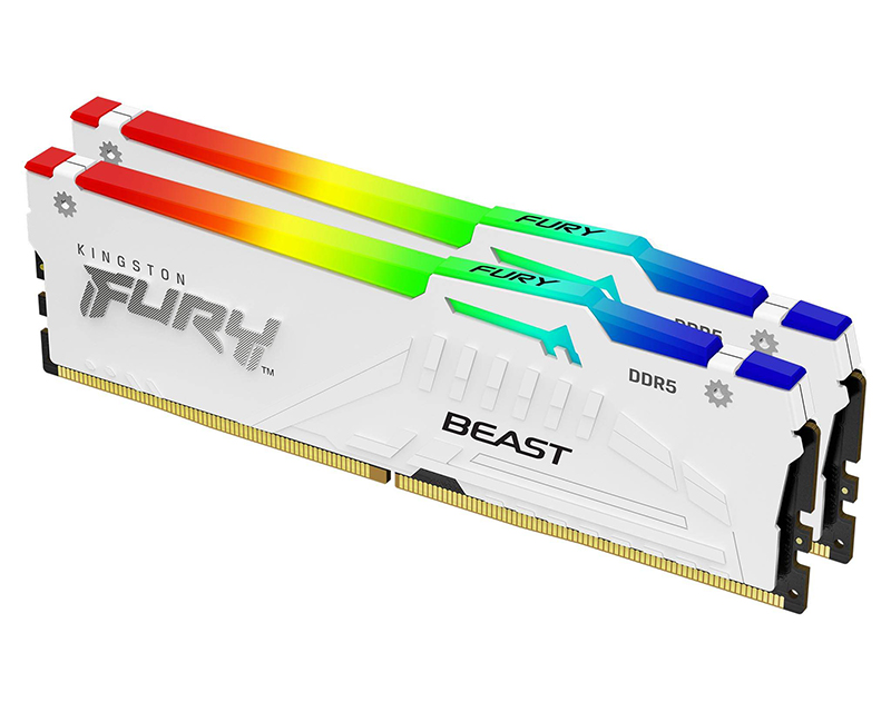 Kingston FURY Beast White RGB DDR5 64GB (2×32GB) 5600MT/s CL36