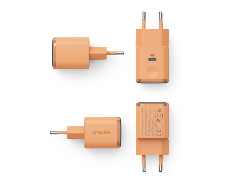 Anker Nano A121D 45 W USB-C punjač sa pametnim ekranom, narandžasti