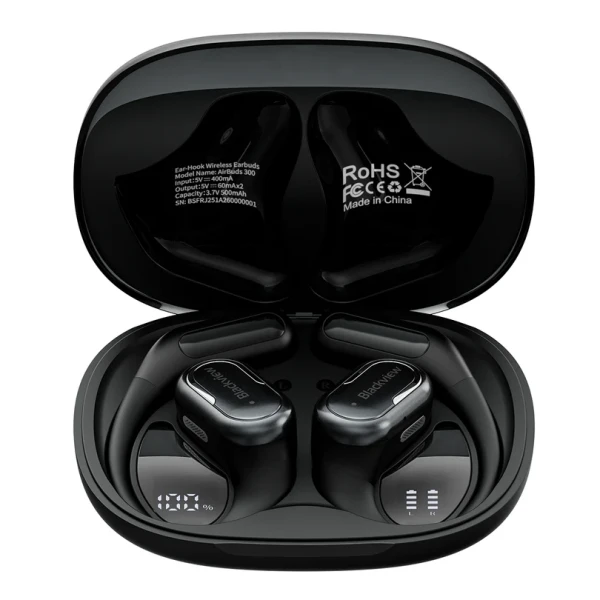 Blackview AirBuds 300 crne open-ear slušalice, Bluetooth 6.0
