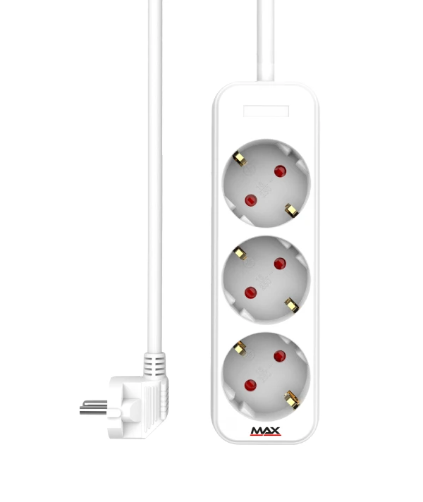MAX MPS-103-3M beli produžni kabl sa 3 utičnice, 3 m