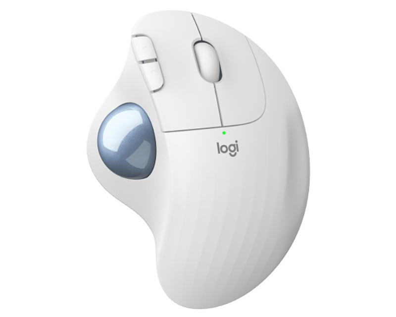 Logitech ERGO M575S bežični trackball miš, off-white sa plavom kuglicom