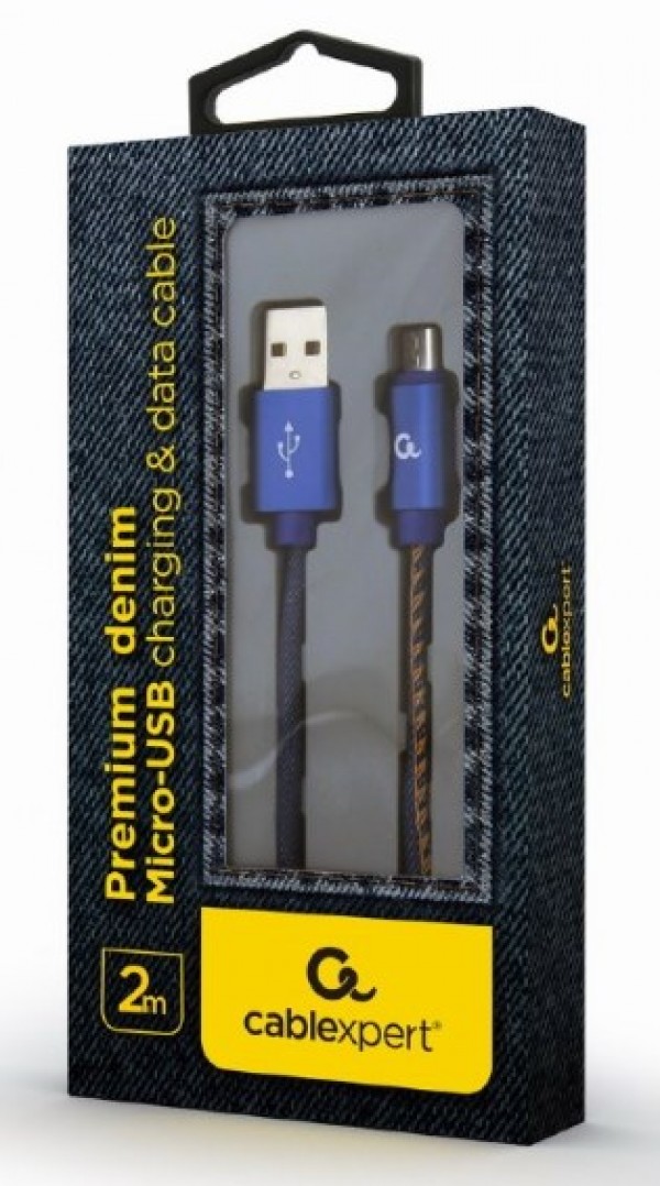 Gembird Premium Jeans Micro-USB kabl 2 m, plavi
