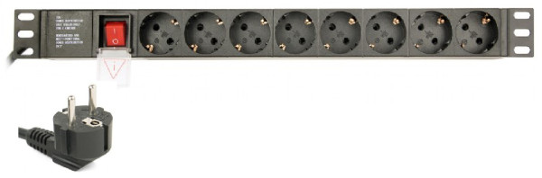 Gembird EG-PDU-014 rack PDU 1U sa 8 Schuko utičnica, 16 A