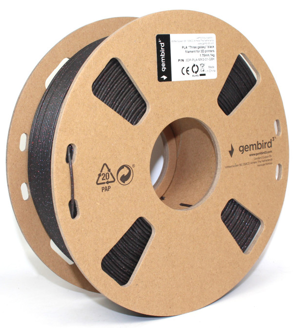 Gembird 3DP-PLA-MX3-01-GBK PLA filament 1,75 mm, 1 kg
