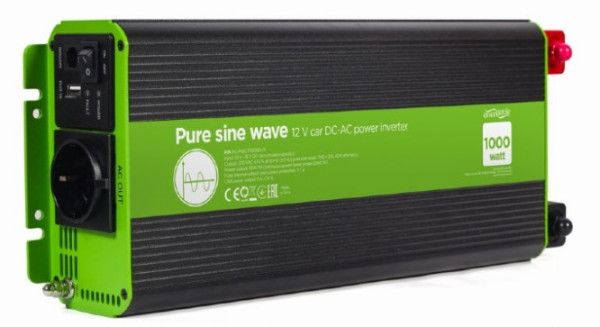 Gembird EG-PWC-PS1000-01 auto inverter 12 V na 230 V, 1000 W
