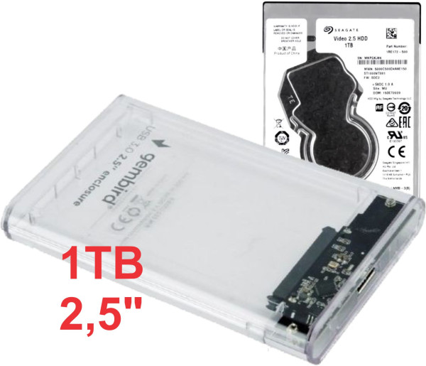 Seagate ST1000VT001 1TB eksterni HDD set sa Gembird EE2-U3S9-6