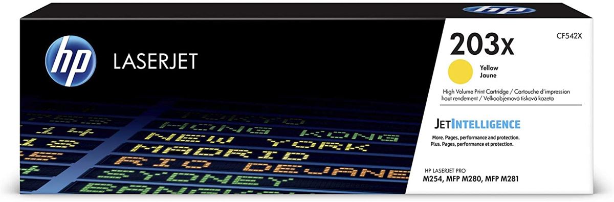 HP 203X CF542X žuti toner velikog kapaciteta, 2.500 strana