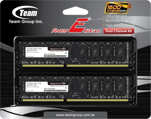 TeamGroup Elite TED3L16G1600C11DC01 DDR3L UDIMM memorija 16 GB (2×8 GB)