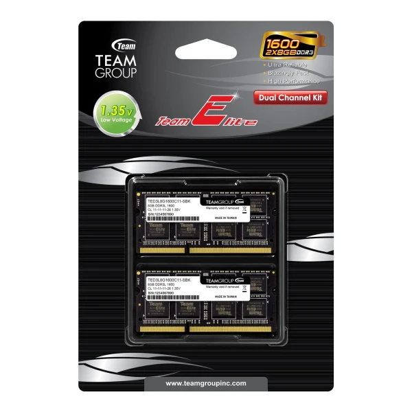 TeamGroup ELITE DDR3L SO-DIMM 16GB (2×8GB) 1600MHz