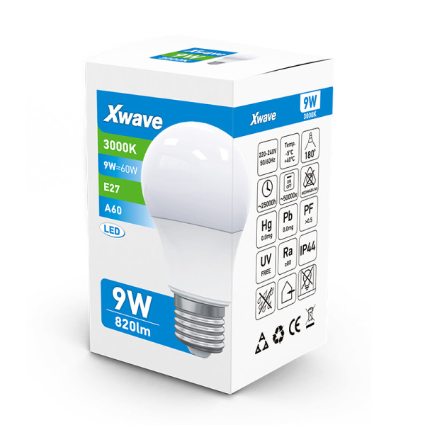 Xwave SL-B-A9-3K LED sijalica E27 9W 3000K