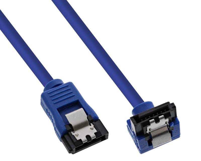 E-Green SATA III data kabl 0,5 m, ugaoni, plavi