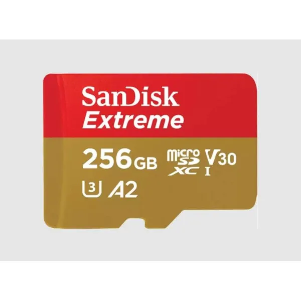 SanDisk Extreme microSDXC 256 GB UHS-I U3 V30 A2 + SD adapter