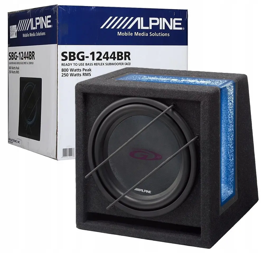 Alpine SBG-1244BR subwoofer u bass-reflex kutiji 12″ 250 W RMS