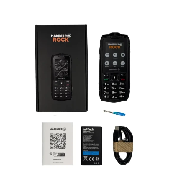 HAMMER ROCK crni otporni telefon IP68, 2G Dual SIM