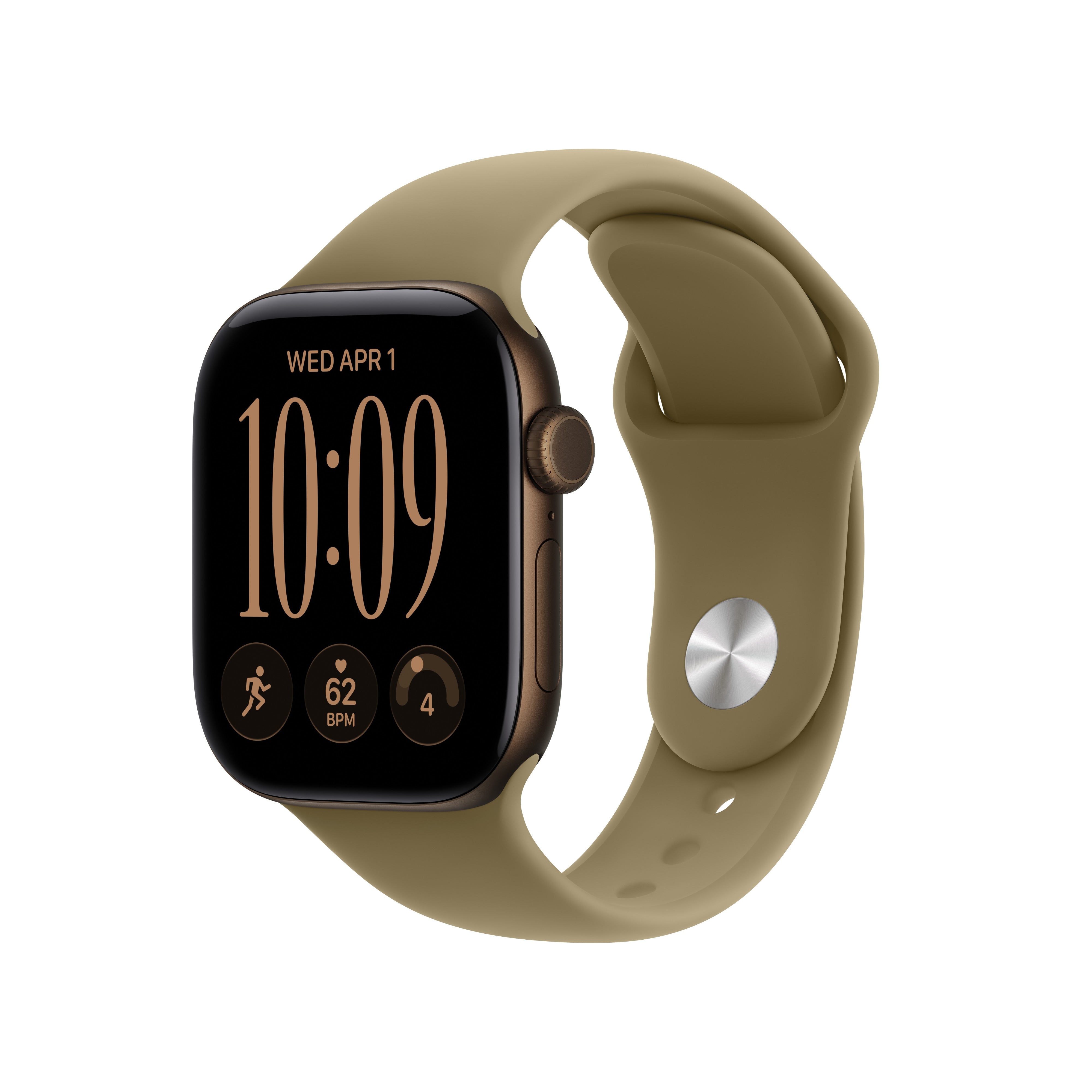 Apple Watch Series 12 GPS + Cellular 42 mm, Dark Bronze, Olive Sport Band S/M