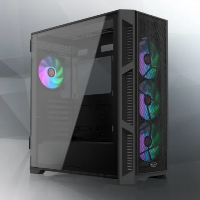 RAIJINTEK PONOS MS4 crno Midi Tower kućište sa 4 ARGB ventilatora