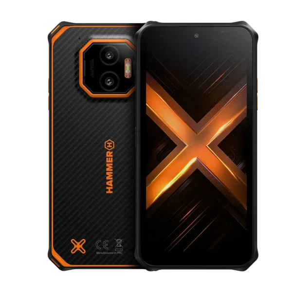 HAMMER Energy X2 5G 8/256 GB robusni telefon, crno-narandžasti