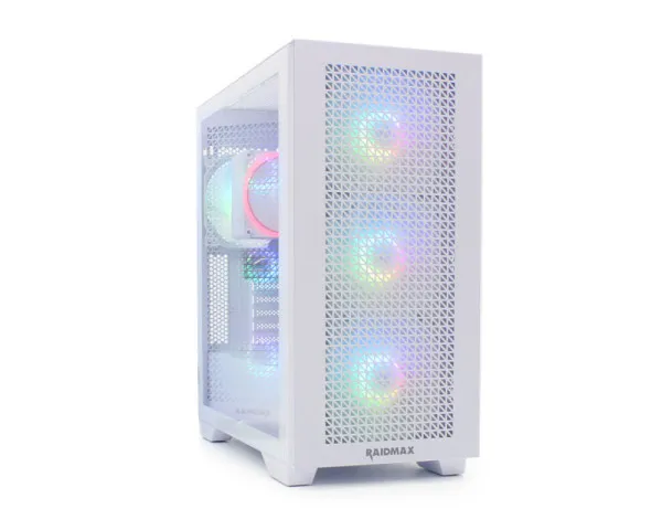Raidmax Meshian X605 belo gaming kućište sa 4 ARGB ventilatora