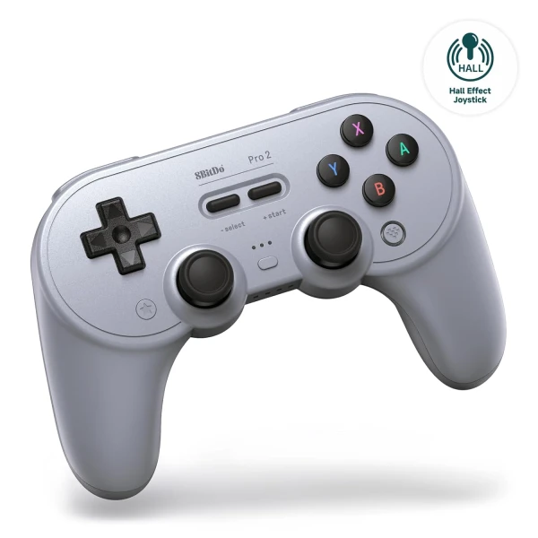 8BitDo Pro 2 bežični Bluetooth kontroler sa Hall Effect palicama, sivi