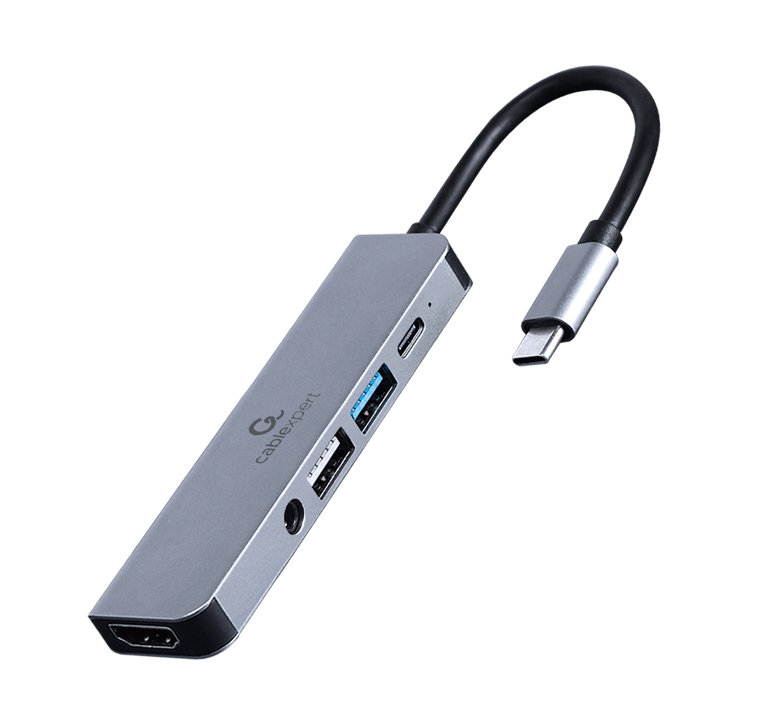 Gembird A-CM-COMBO5-02 USB-C adapter 5-u-1, 87 W