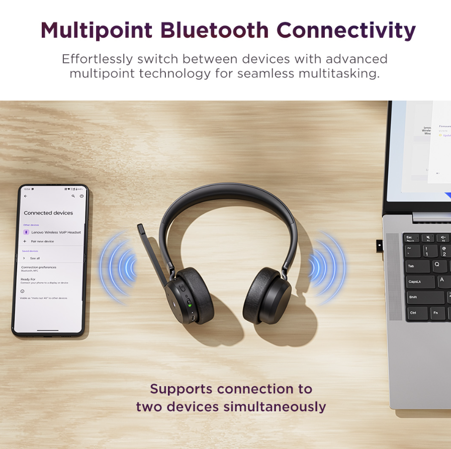 Lenovo 4XD1M80020 Teams bežične VoIP slušalice sa USB-A prijemnikom