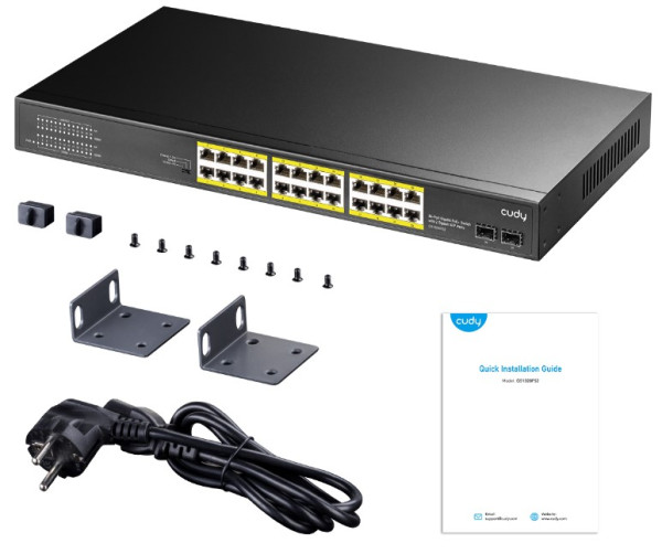 Cudy GS1028PS2 Gigabit PoE+ svič sa 24 porta, 2 SFP i 300 W