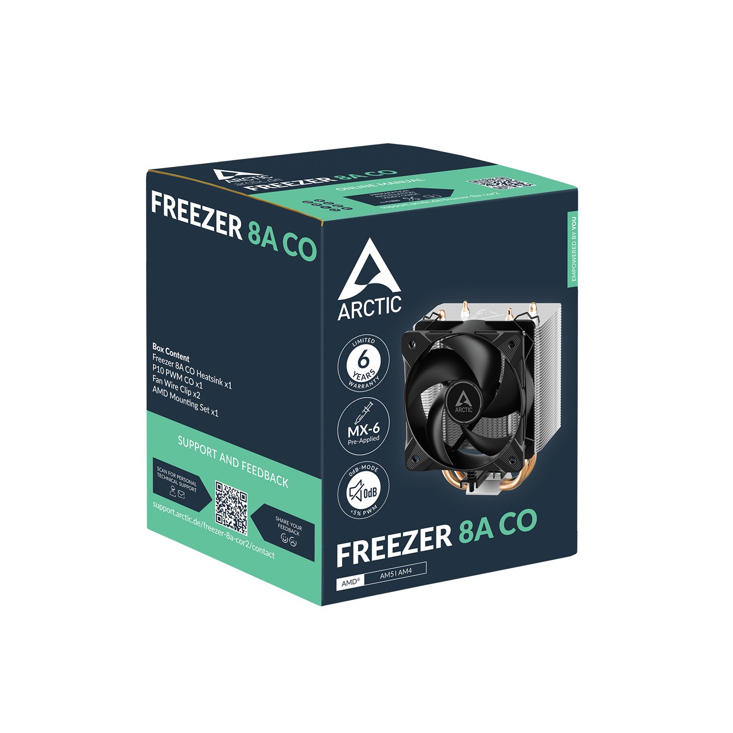 ARCTIC Freezer 8A CO CPU hladnjak za AM4/AM5, 415 g